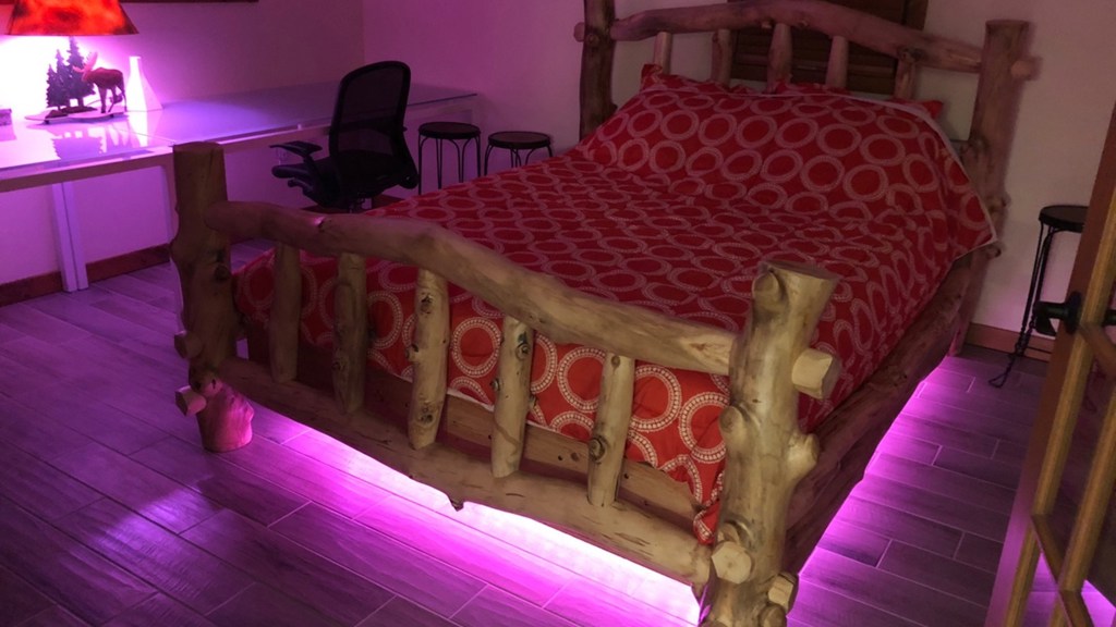 Upstairs Bed RGB Lighting - Pink